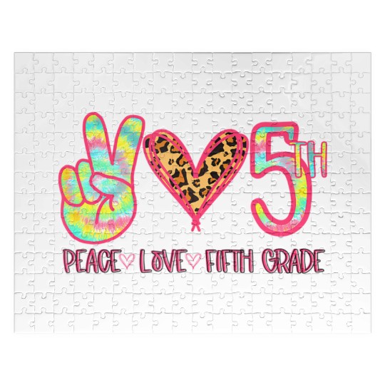 Peace Love Fifth (5th) Grade Squad Back to School Jigsaw Puzzles