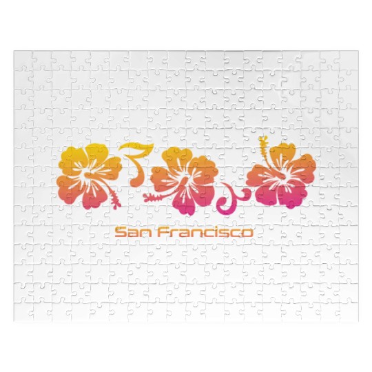 San Francisco California Hibiscus Souvenir Jigsaw Puzzles