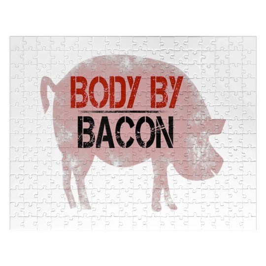 Bacon Big Body Pig Pork Tees Jigsaw Puzzles