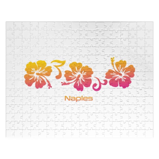 Naples Florida Hibiscus Souvenir Vacation Jigsaw Puzzles