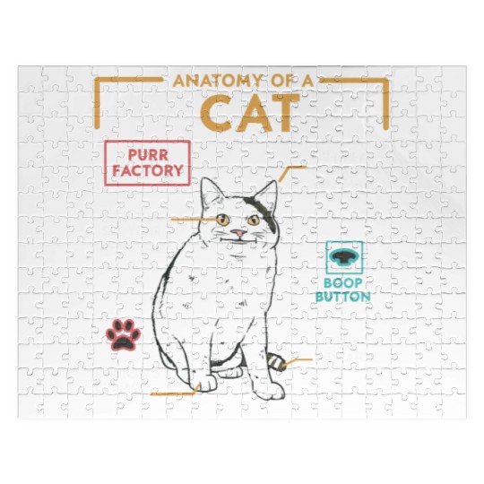 Funny Weird Cat Meme Smiling Anatomy of A Cat Jigsaw Puzzles