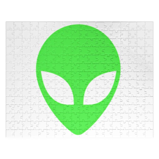 Green Alien Head 90S Style Jigsaw Puzzles