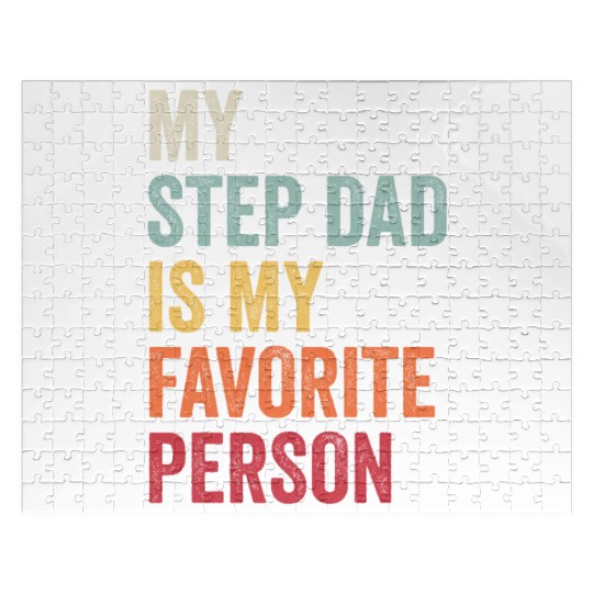My Step Dad Is My Favorite Person Fathers Day Shir Jigsaw Puzzles