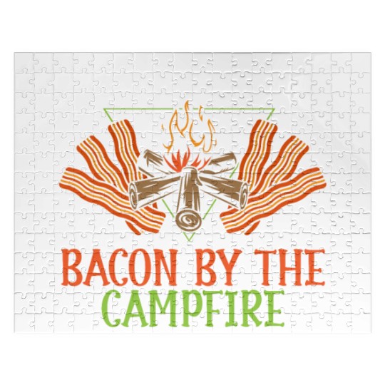 Camping And Bacon Meat Camp Camper I Love Bacon Jigsaw Puzzles