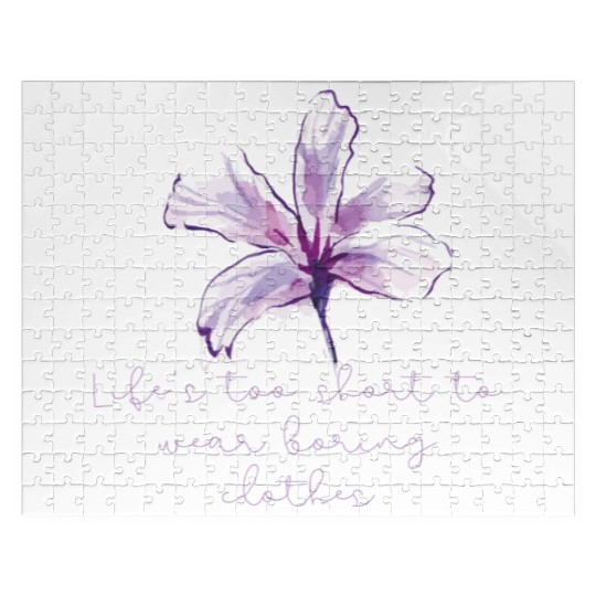 Purple Lily Flower surprise with quote Jigsaw Puzzles