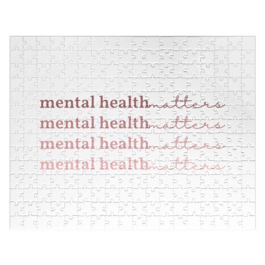 Mental Health Matters | Quote IV Rosa Claro Jigsaw Puzzles