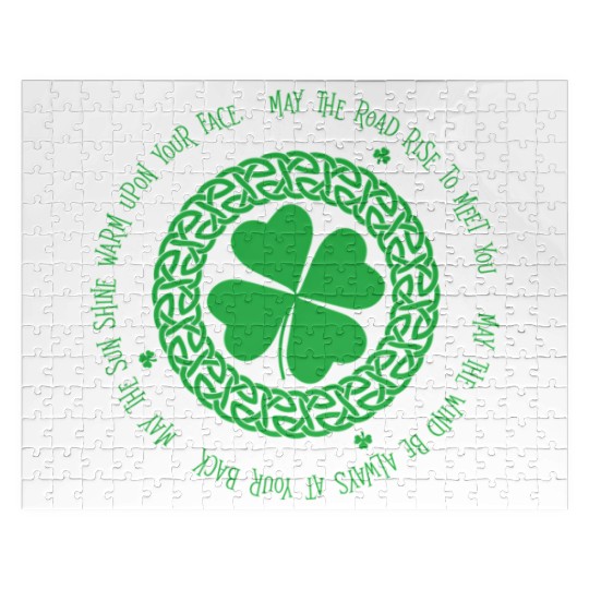 Irish Blessing Celtic Knot 4 Leaf Clover - St Jigsaw Puzzles