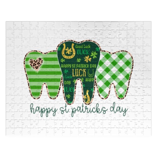 3 Three Teeth St Patrick Day Leopard Buffalo Jigsaw Puzzles