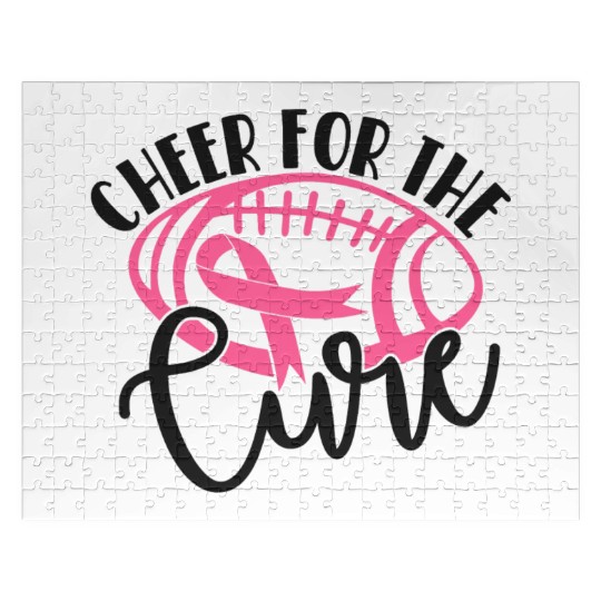 Cheer For The Cure Pink Breast Cancer Awareness Jigsaw Puzzles