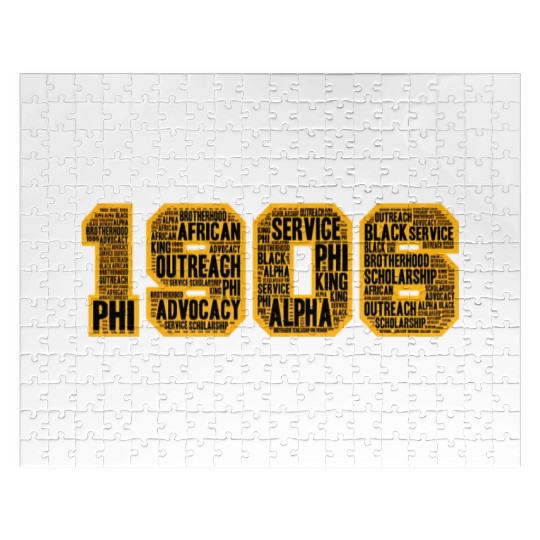 Mens Alpha African Fraternity Hand Sign 1906 Words Jigsaw Puzzles
