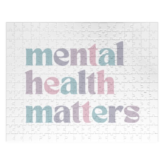 Mental Health Matters | Quote Mixed French Gray Jigsaw Puzzles