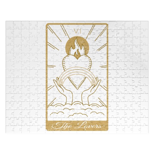Tarot Card The Lovers Occult Gothic Halloween Jigsaw Puzzles