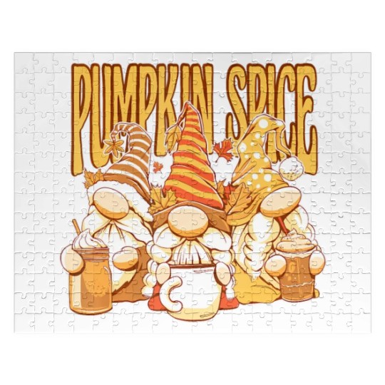 Gnomes Autumn Season Pumpkin Spice Hallothanksmas Jigsaw Puzzles