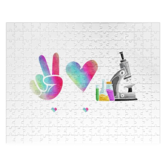 Lab Technologist Peace Love Laboratory Jigsaw Puzzles