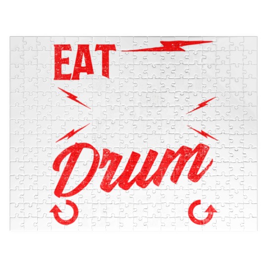 Eat Sleep Drum Repeat Drummer Drumming Band Lover Jigsaw Puzzles