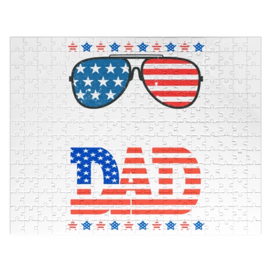 All American Dad Usa Sunglasses Flag Father's Day Jigsaw Puzzles