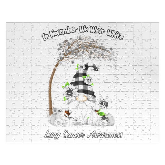 In November We Wear White Lung Cancer Awareness Jigsaw Puzzles