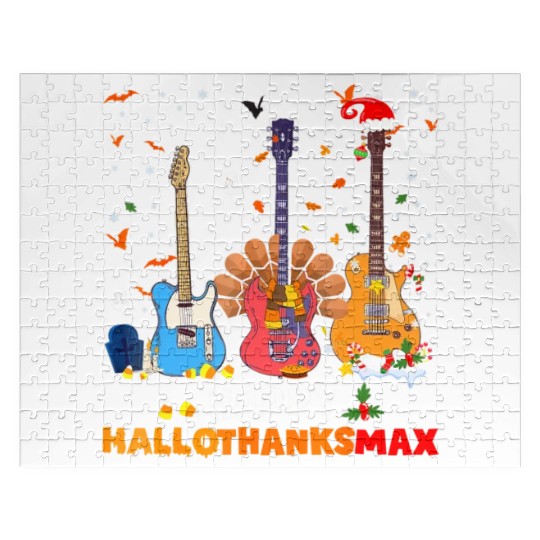 Guitar Happy Hallothanksmas Halloween Jigsaw Puzzles