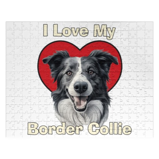 I Love My Border Collie Puppy Dog Jigsaw Puzzles