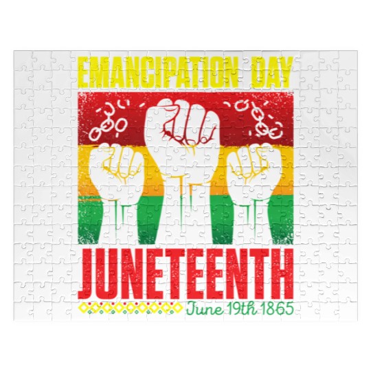 Ecipation Day 1865 African American Juneteenth Fla Jigsaw Puzzles