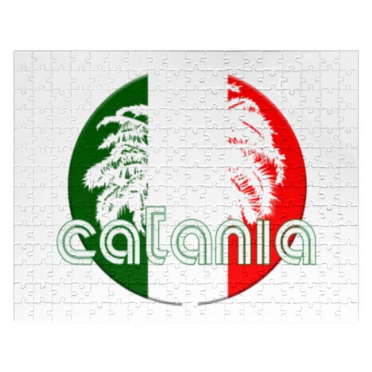 Catania Italy Flag Native Palm Tree Italian Jigsaw Puzzles