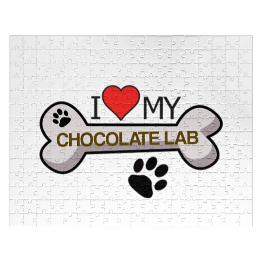 Chocolate Labrador - I Love My Chocolate Lab Jigsaw Puzzles