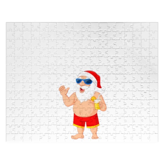 Funny Santa Christmas In July Summer Xmas Gif Jigsaw Puzzles
