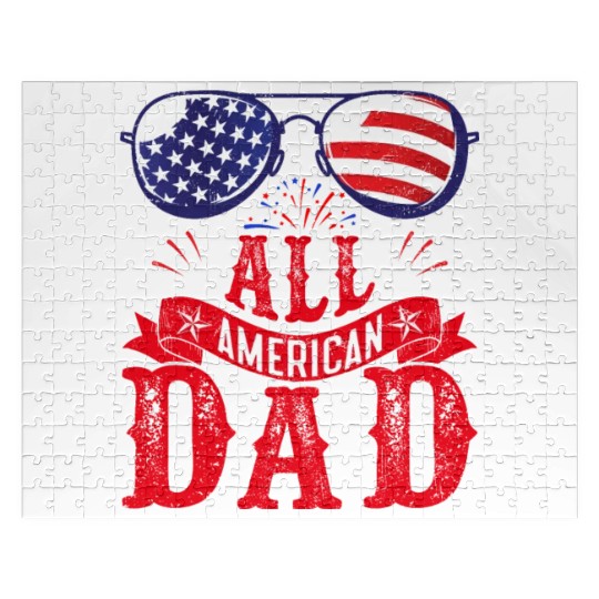All American Dad America Pride US Patriot Jigsaw Puzzles