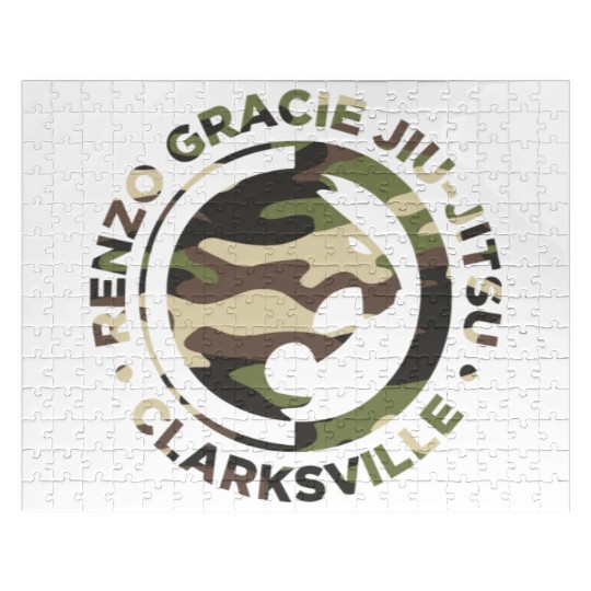 Renzo Gracie Jiu-Jitsu Clarksville Camouflage Logo Jigsaw Puzzles