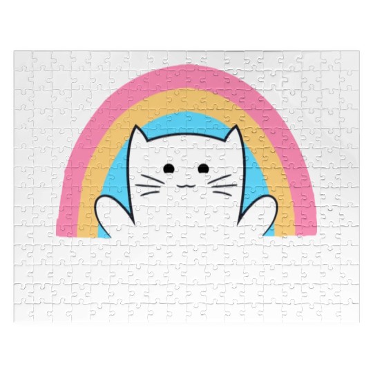 I Hate Everyone Equally Funny Cat Lover Rainbow Jigsaw Puzzles