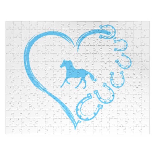 Horseshoe Heart Horse Mom Horseback Riding Jigsaw Puzzles