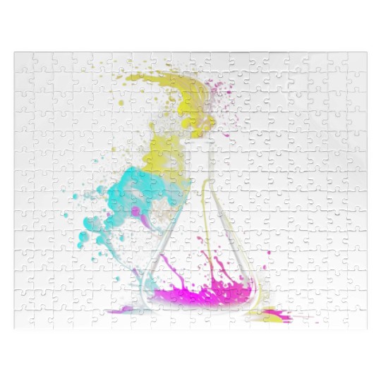 Chemist splash art tube retro chemistry laboratory Jigsaw Puzzles