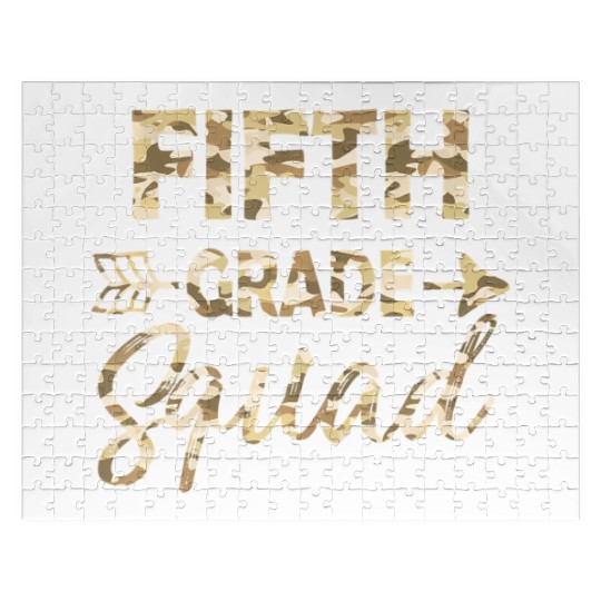 Fifth Grade Camo Teacher Welcome Back To School Jigsaw Puzzles