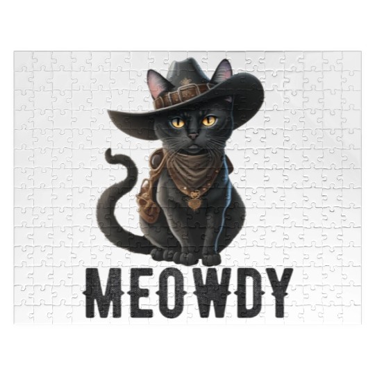 Meowdy Cat Cory Music Kitten Cowboy Jigsaw Puzzles