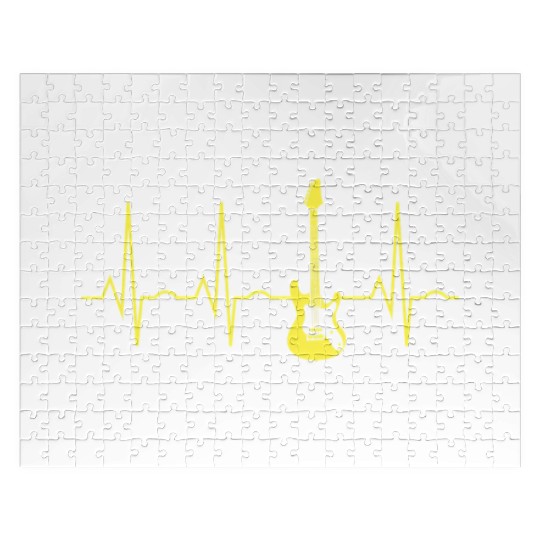 Bass Guitar Player Heartbeat Jigsaw Puzzles