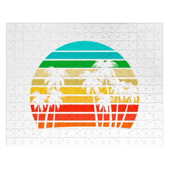 Eagle Beach Aruba Family Vacation Sunset Palm Jigsaw Puzzles