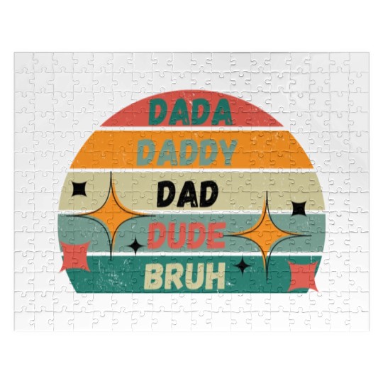 Men Dada Daddy Dad Bruh Fathers Day Vintage Funny Jigsaw Puzzles