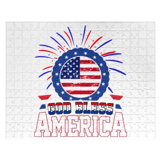 God Bless America Independence Day USA Patriot Jigsaw Puzzles