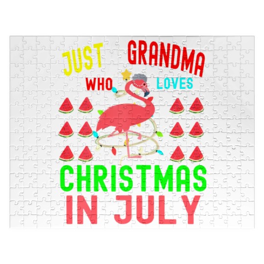 Just a Grandma Who Loves Christmas In July Jigsaw Puzzles