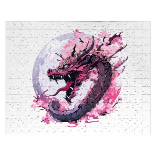 Japanese Dragon Retro Asian Oriental Dragon Cool Jigsaw Puzzles