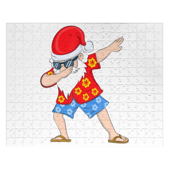 Christmas in July Santa Hawaiian Dabbing Santa Jigsaw Puzzles