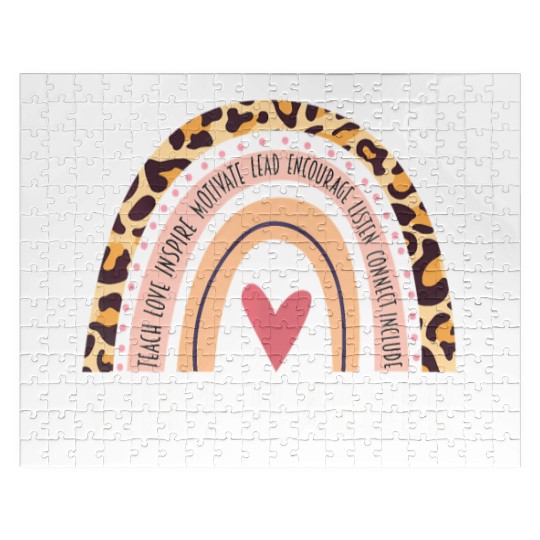 Leopard Rainbow Stem Teacher Back to School Women Jigsaw Puzzles