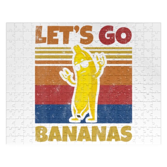 Retro Banana Let Us Go Banana Rocker Bananas Tank Jigsaw Puzzles