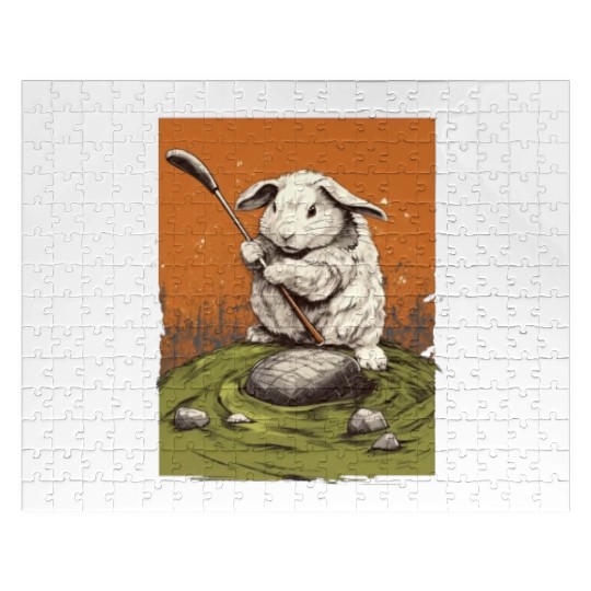 Golfer Guinea Pig Golf Club Golfing Golf Player Jigsaw Puzzles