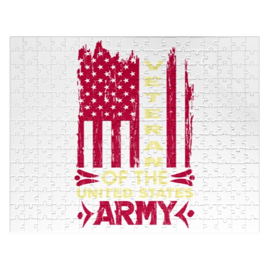 Veteran Us American Flag Army Veterans Distressed Jigsaw Puzzles