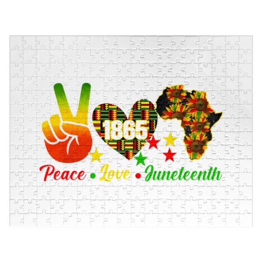 Peace Love Juneteenth 1865 Black Wo Africa America Jigsaw Puzzles