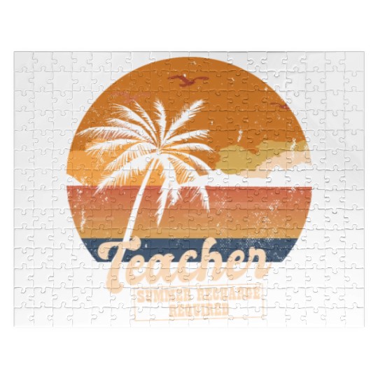 Funny Last Day Of School Teacher Summer Recharge Jigsaw Puzzles