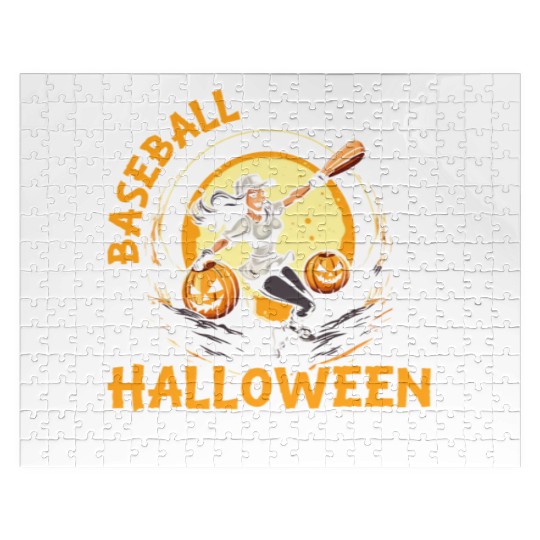 Baseball Halloween Trick Or Treat Baseball Player Jigsaw Puzzles