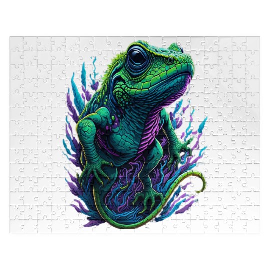 Neon Lizard Colourful Jigsaw Puzzles