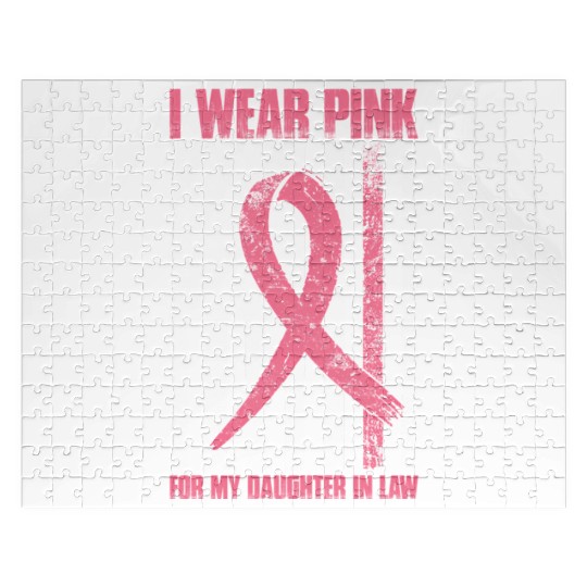 I Wear K For My Daughter In Law Breast Cancer Jigsaw Puzzles